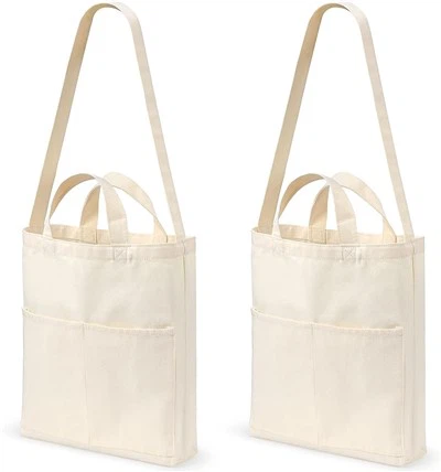 Double Handle Canvas Hobo Tote Bag