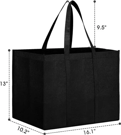 Large Foldable Shopping Bags With Long Handle-grey