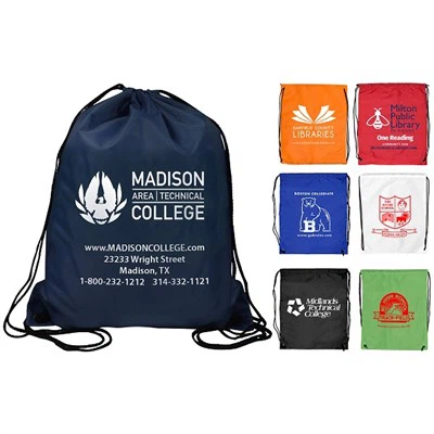 Polyester Drawstring Bag With Customized Imprint