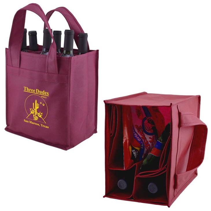 6 Bottle Wine Bag With Insert PE Bottom