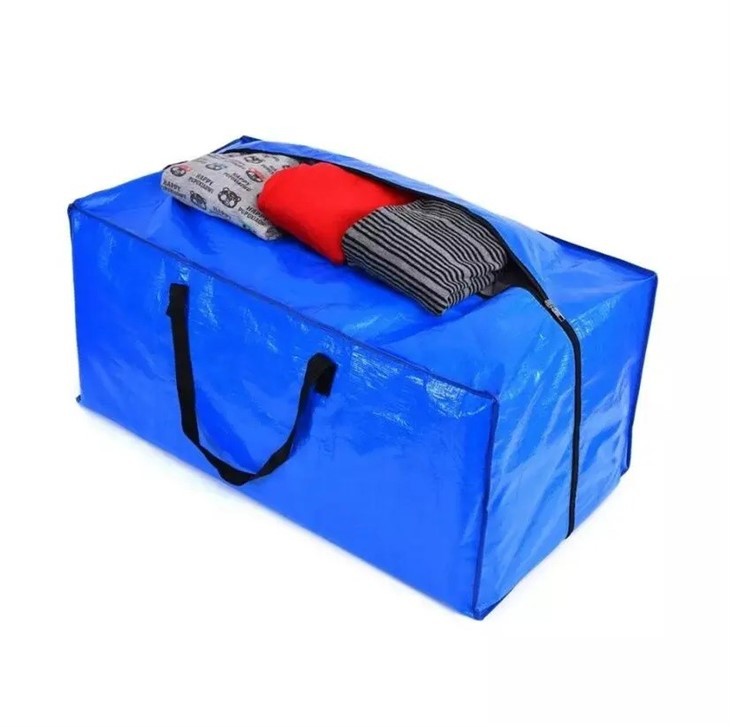 Big Blue Laminated Woven Bag For Storage And Moving