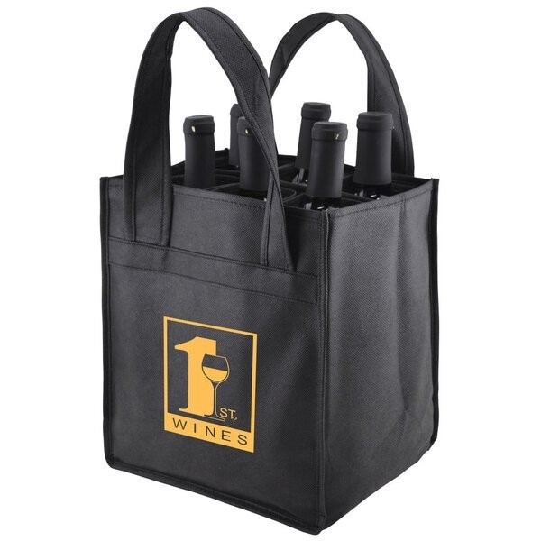 Convertible Six Bottle Non Woven Wine Totes