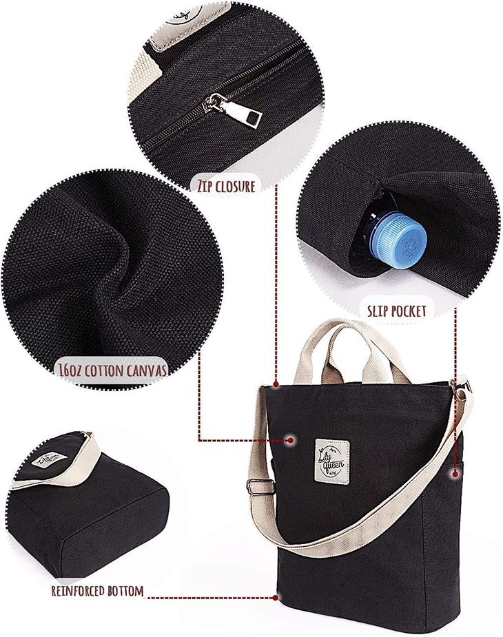 Crossbody Canvas Tote Handbags For Work And Casual