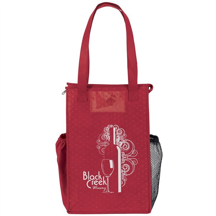 Non Woven Cooler Bag For Wine With Side Pockets