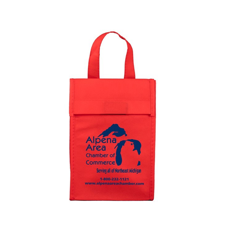 Small Non Woven Convenient Lunch Tote With Hook And Loop Tape