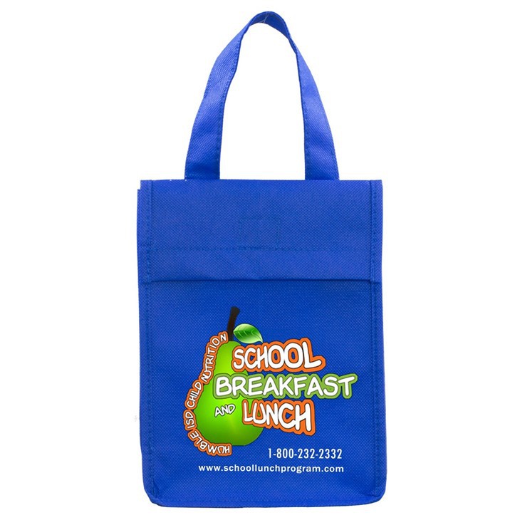 Small Non Woven Convenient Lunch Tote With Hook And Loop Tape