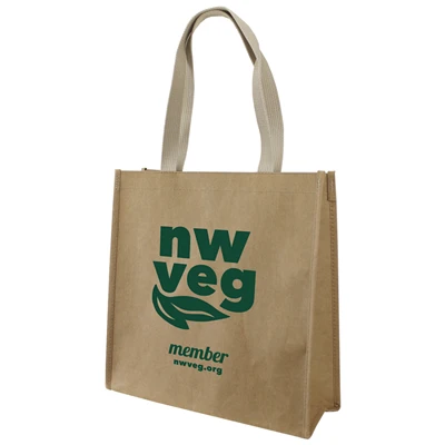 Kraft Tote Bag With Silk Print