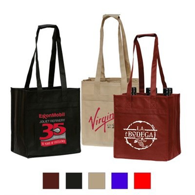 Large Nonwoven 6 Bottles Wine Tote