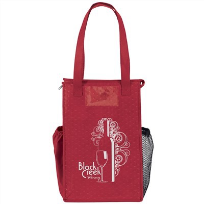 Non Woven Cooler Bag For Wine With Side Pockets