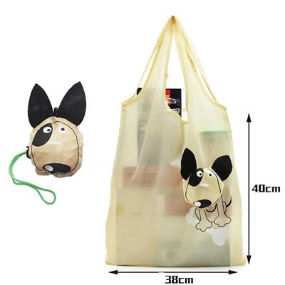 Polyester Bag Folded Into Cute Dog Style Convenient Shopper