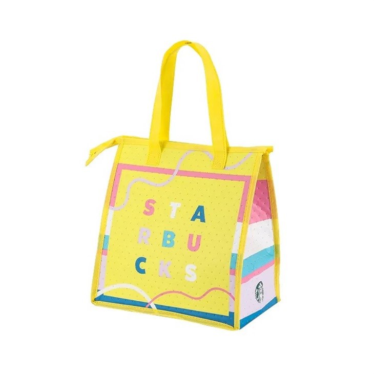 Stamped Non-woven Insulated Cooler Bag With Zipper