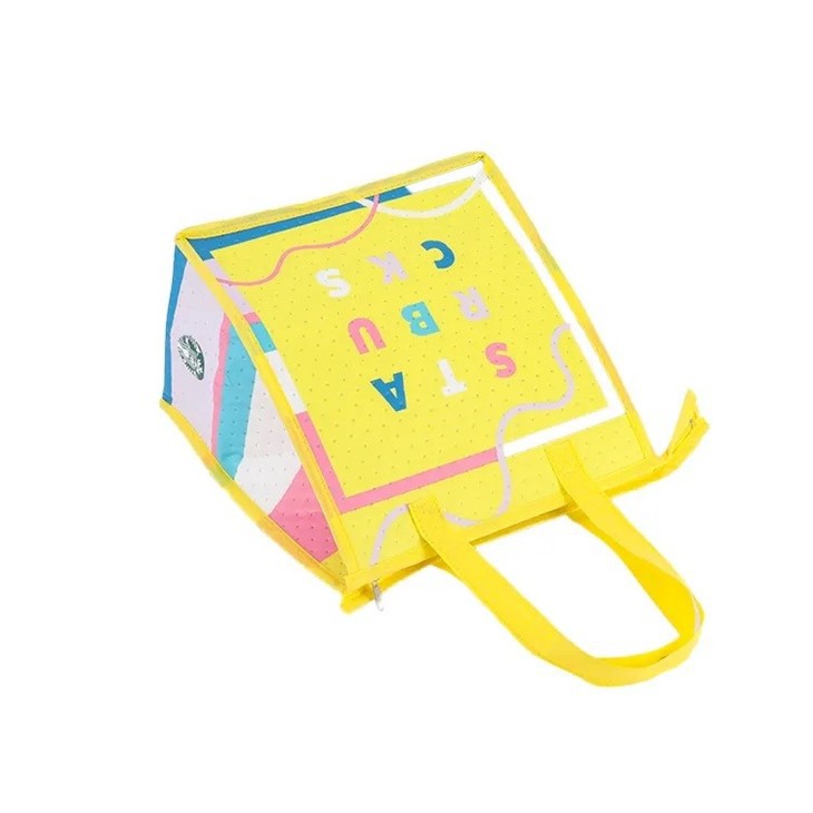 Stamped Non-woven Insulated Cooler Bag With Zipper