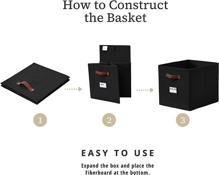 Storage Cube Bin With Label Holder